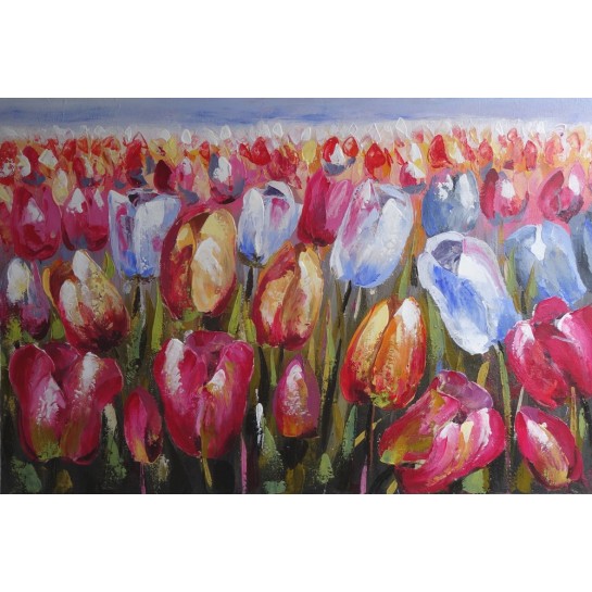 TABLEAU DECORATION MURALE FLEURS TULIPES-120x80 cm