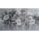 PEINTURE DECO MURALE FLEURS-GRIS ARGENT- 140x80 cm