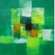Tableau original abstrait vert emeraude fait main 60x60
