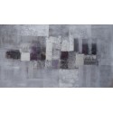 Tableau abstrait horizontal gris-argent-160x90 cm- Suarsa