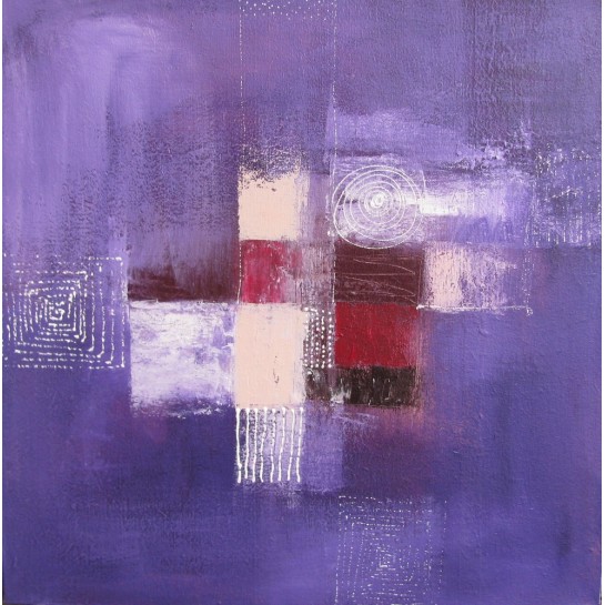 Tableau abstrait contemporain violet- 80x80-Suarsa