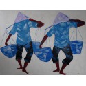 Peinture personnages paysans asiatiques-120x90 cm