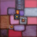 Tableau abstrait contemporain violet -60x60 cm