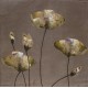 Tableau déco zen fleurs sur fond gris-brun - 60x60 cm