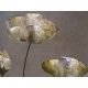 Tableau déco zen fleurs sur fond gris-brun - 60x60 cm