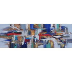 Tryptique contemporain abstrait -180x60 cm - Darsana