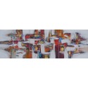 Triptyque contemporain 3 volets -180x60 cm- Darsana