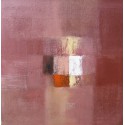 Tableau abstrait contemporain marron acajou- 100x100 cm