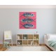 Peinture poissons sur fond rose - 90x90 cm artiste Tinggal