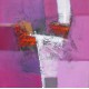 Tableau contemporain carré rose-violet 60x60 cm- Suwitra