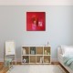 Tableau abstrait contemporain rouge- 80x80-Suarsa