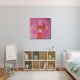 Tableau abstrait contemporain carré rose- 80x80-Suarsa