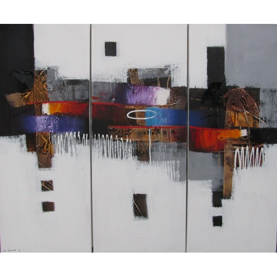 TABLEAU ABSTRAIT TRIPTYQUE 120x100 cm- Sumadi